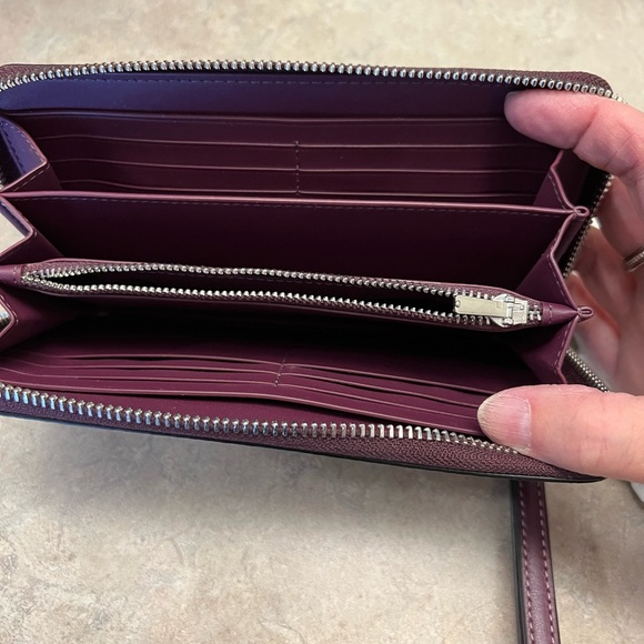 Coach Black Wallet with Purple and Red Floral Design - Picture 3 of 3